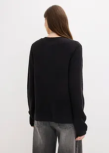 Stickad kofta i bomullsmix, bonprix