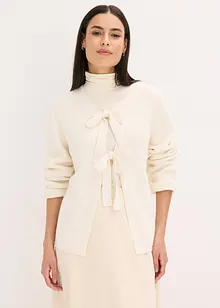 Stickad kofta i bomullsmix, bonprix