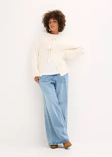 Stickad kofta i bomullsmix, bonprix