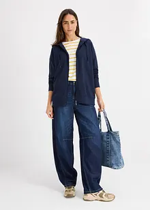 Lång munkjacka i mjuk frotté, bonprix