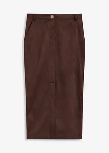 Pennsmal kjol av mockaimitation, bonprix