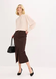 Pennsmal kjol av mockaimitation, bonprix