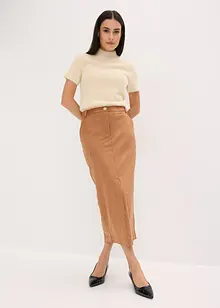 Pennsmal kjol av mockaimitation, bonprix