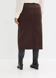 Pennsmal kjol av mockaimitation, bonprix