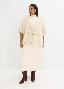 Stickad kofta av fjädergarn, bonprix