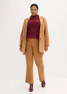 Byxa av mockaskinnimitation med flare, bonprix