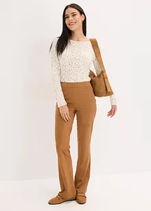 Byxa av mockaskinnimitation med flare, bonprix