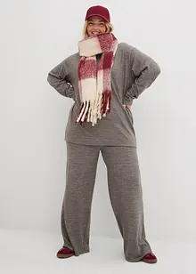 Palazzobyxa med stickad look, bonprix