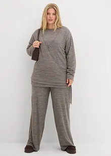 Omlottcardigan med stickad look, bonprix