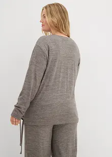 Omlottcardigan med stickad look, bonprix