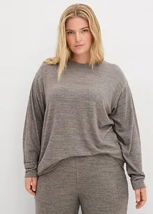 Lång sweatshirt med stickad look, bonprix