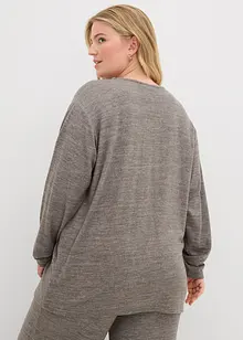 Lång sweatshirt med stickad look, bonprix