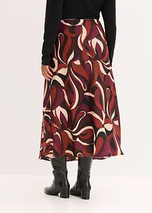 Mellanlång kjol av följsam satin, bonprix