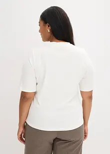 Kortärmad topp med paljetter och tryck, bonprix