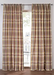 Gardinlängd av ekologisk bomull med rutmönster (1 styck), bonprix