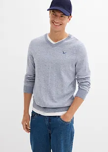 Finstickad tröja i bomullsblandning, bonprix