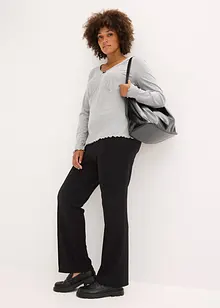 Ribbstickad topp, bonprix