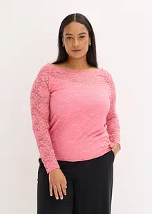 Spetstopp med långa ärmar, bonprix