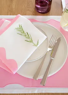 Bordstablett av ekologisk bomull med färggrann kant (2-pack), bonprix