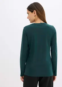 Långärmad topp med rosmotiv, bonprix