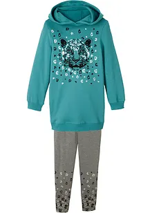 Sweatshirt och leggings av ekologisk bomull (2-pack), bonprix
