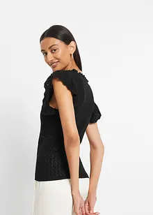 Stickad topp av viskos med mjukt fall, bonprix