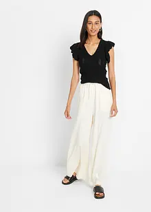 Stickad topp av viskos med mjukt fall, bonprix