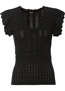 Stickad topp av viskos med mjukt fall, bonprix