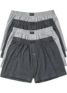 Lediga jerseyboxershorts med mjuk bomull (4-pack), bonprix
