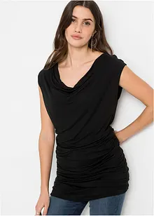 Lång topp med rynkning, bonprix