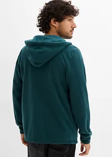 Fleecejacka med huva och påsydda fickor, bonprix