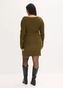 Stickad klänning i viskosmix, bonprix