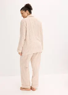 Vävd flanellpyjamas med gåvopåse, bonprix