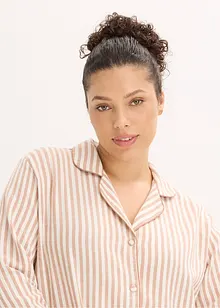 Vävd flanellpyjamas med gåvopåse, bonprix