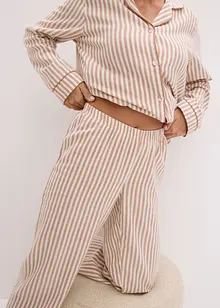 Vävd flanellpyjamas med gåvopåse, bonprix