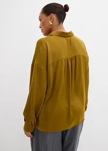 Skjortblus i följsam satin, bonprix