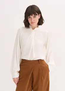 Blus av satin med mjukt fall, bonprix