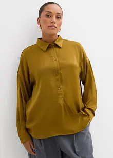 Skjortblus i följsam satin, bonprix