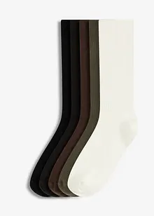 Strumpor med ribbad struktur och ekologisk bomull (5-pack), bonprix