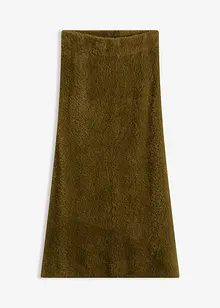 Stickad kjol i fluffigt material, bonprix