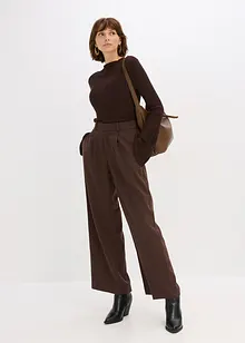 Stickad topp i halvtransparent material, bonprix