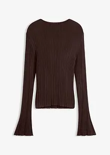 Stickad topp i halvtransparent material, bonprix