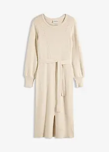 Ribbstickad klänning i mjuk viskosmix, bonprix