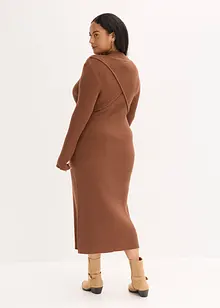 Stickad klänning i viskosmix, bonprix