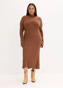 Stickad klänning i viskosmix, bonprix