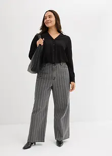 Wide Leg Jeans High Waist, med destroyed-effekter, bonprix