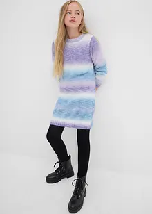 Stickad klänning med olika färgnyanser, bonprix