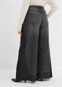 Wide Leg Jeans High Waist, med infällning, bonprix