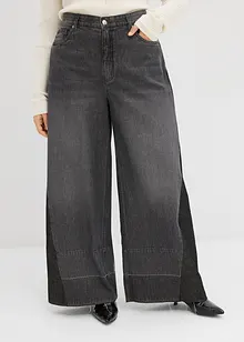 Wide Leg Jeans High Waist, med infällning, bonprix