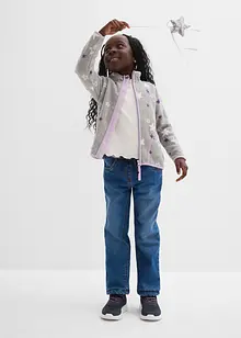 Mysig fleecejacka med kontrastfärgade detaljer, bonprix